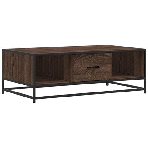 Tavolino Rovere Marrone 100x57x35 Cm Legno Multistrato Metallo - Foto 2