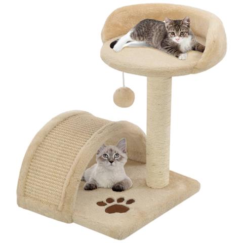 Lusso Casadino - Albero Per Gatti Con Tiragraffi In Sisal 40 Cm Beige E Marrone - Foto 5