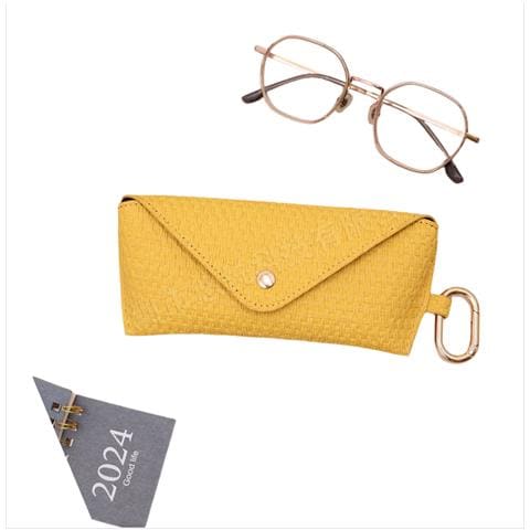 Elegante Custodia Per Occhiali Da Sole Con Motivo Intrecciato - Pelle Pu Protettiva Yellow - Foto 6