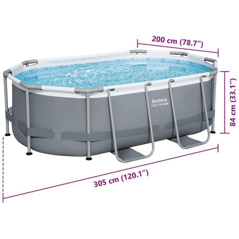 La migliore piscina fuori terra Steel Pro Max Oval 305x200x84 cm - Foto 7