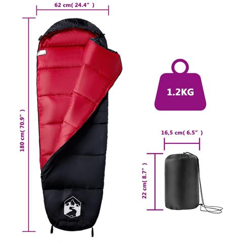 Sacco a Pelo Mummia da Campeggio per Adulti 3 Stagioni - Foto 5