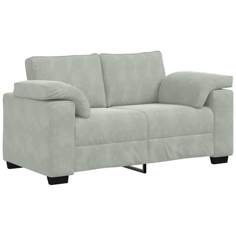 Divano Divanetto Grigio Chiaro 120 cm in Velluto - Foto 1