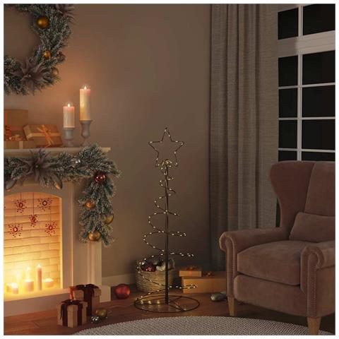Albero di Natale a LED 80 LED Bianco Caldo 120 cm - Foto 2