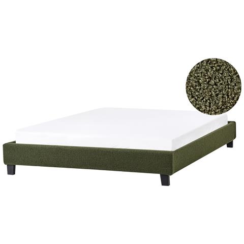 Letto Senza Testata Bouclé Roanne 140 X 200 Cm Verde Scuro - Foto 2