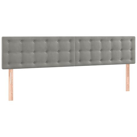 Letto a Molle Materasso e LED Grigio Chiaro 120x190 cm Velluto - Foto 9