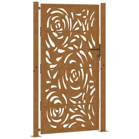 Cancello da Giardino 105x205 cm Acciaio Corten Design a Fiamma - Foto 1