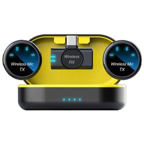 Microfono Lavalier Wireless Con Clip Magnetica, Type-c, Sistema A Doppio Microfono Per Live Streaming - Foto 2