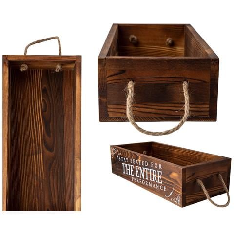 Vassoio Da Bagno In Legno Marrone Rustico Con Scritte Su Entrambi I Lati - Foto 7