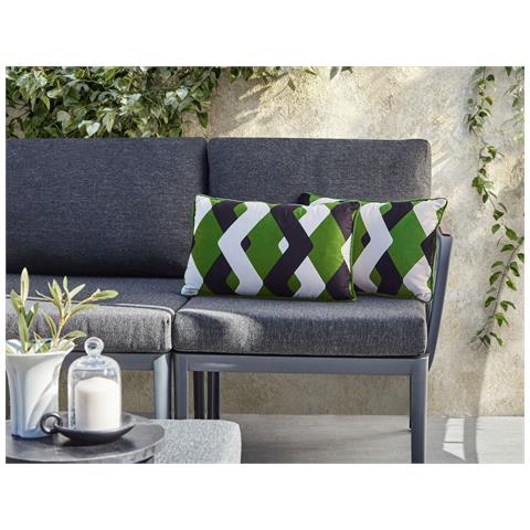 Set Di 2 Cuscini Da Esterno Sway Trama Geometrica 30 X 50 Cm Multicolore - Foto 1