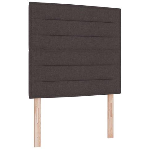 Letto a molle con materasso Marrone scuro 90 x 200 cm Tessuto - Foto 1