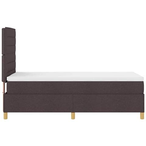 Letto a molle con materasso Marrone scuro 90 x 200 cm Tessuto - Foto 9