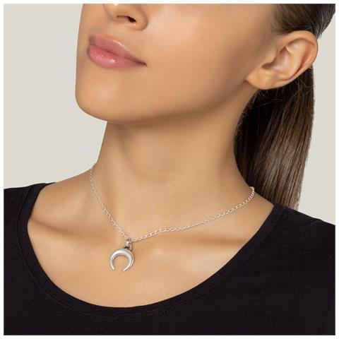 Collana Con Ciondolo A Forma Di Luna In Argento, 40 Cm - Foto 2