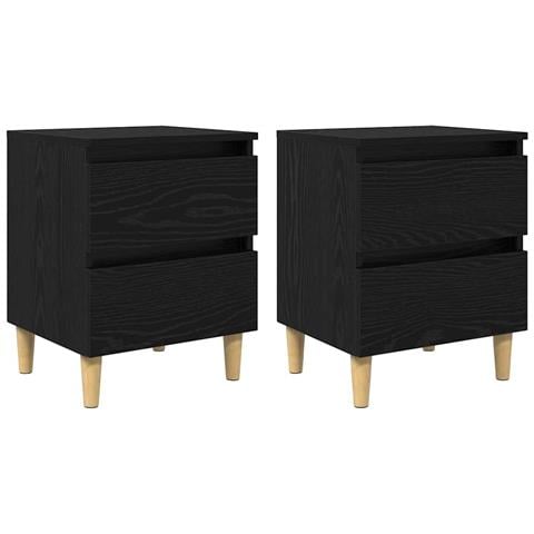 Mobiletti da letto 2 pcs Rovere Nero 40 x 35 x 50 cm - Foto 1