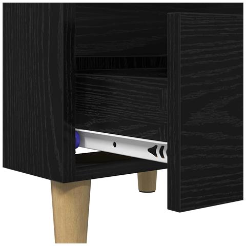 Mobiletti da letto 2 pcs Rovere Nero 40 x 35 x 50 cm - Foto 9