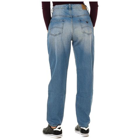 Pantaloni Lunghi In Denim Effetto Consumato 6y5j14-5dwqz Donna - Foto 3