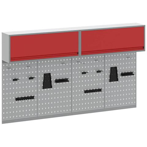 Set di armadi per attrezzi con lo scaffale 6 pcs Rosso - Foto 1