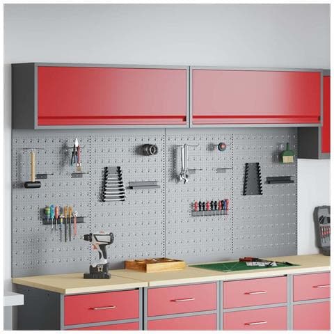 Set di armadi per attrezzi con lo scaffale 6 pcs Rosso - Foto 2