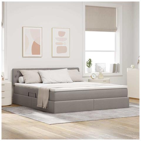 Letto con contenitore e LED con led Talpa 160 x 200 cm Tessuto - Foto 2