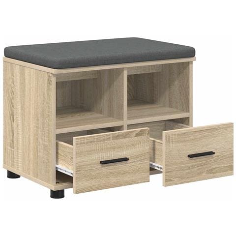 Panca per ingresso con cuscino Rovere Sonoma 60 x 38 x 46 cm - Foto 1