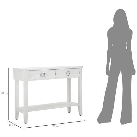 Console Shine Bianca Con Cassetti In Legno E Metallo - Foto 8