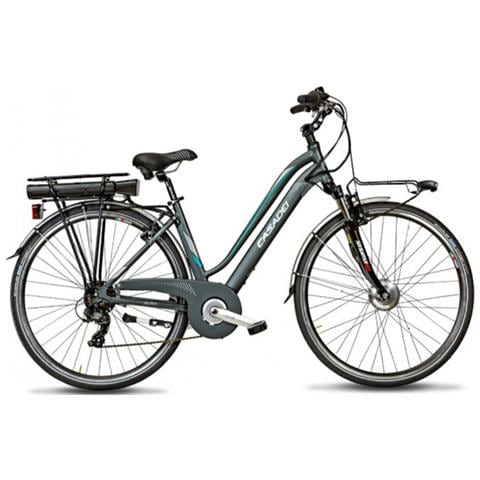 Bici E-bike 7v Donna Misura 28 Motore Anteriore E Batteria Ansmann 35nm 250w 36v 11.4ah E-aura7v Bicicletta City Bike - 44 Titanio Opaco Azzurro - Foto 1