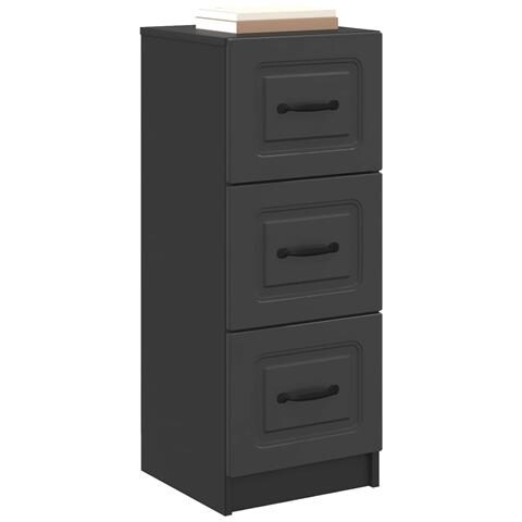 Mobile con Cassetti Nero 33 x 34,5 x 87 cm Legno ingegnerizzato - Foto 2