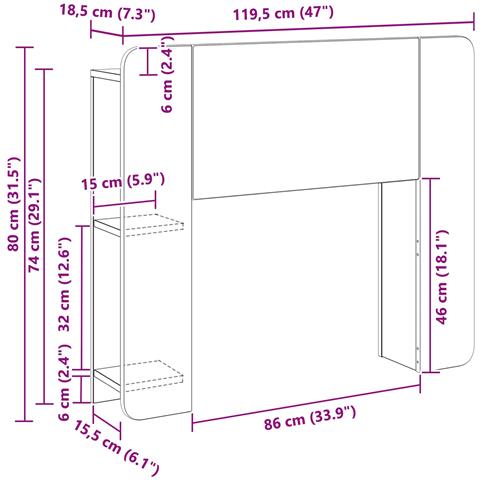 Testata del letto Legno antico Legno ingegnerizzato - Foto 7
