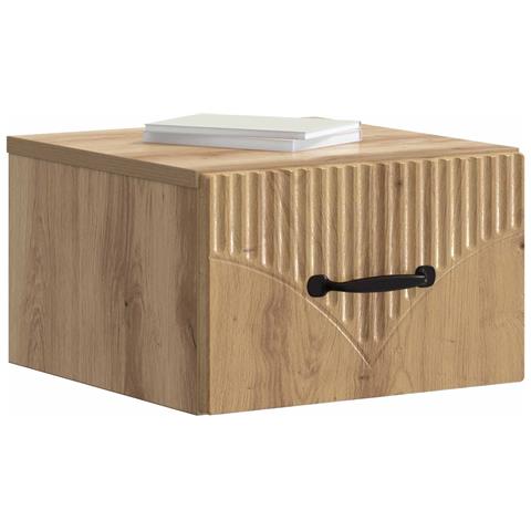 Mobiletto da notte a muro con cassetto 2 pcs Rovere Artigianale - Foto 2