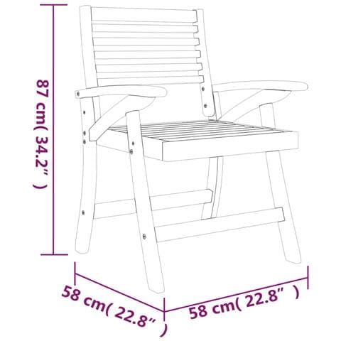Set da Pranzo per Giardino 5 pz in Legno Massello di Acacia - Foto 9