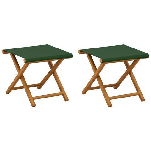 Lettino 2 pcs Legno di Eucalipto Massello Verde - Foto 1