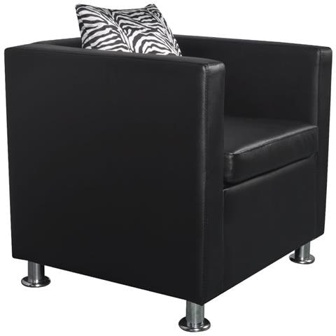 Poltrona Cubo In Pelle Nera Artificiale - Foto 6