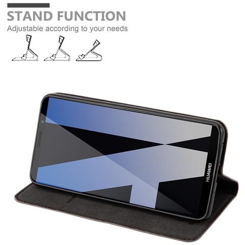 Custodia Compatibile Con Huawei Mate 10 Pro In Bruno Caffè - Coperchio Protettiva Con Chiusura Magnetica, Funzione Stand E Tasca Per Le Carte - Foto 5