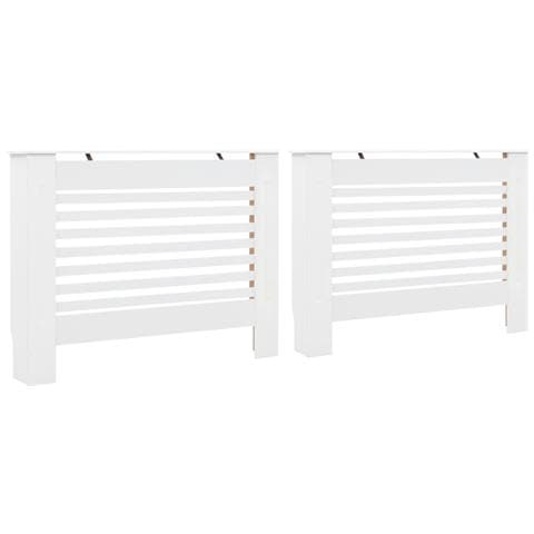 Coperture Per Radiatori 2 Pz Bianche 112x19x81,5 Cm In Mdf - Foto 1