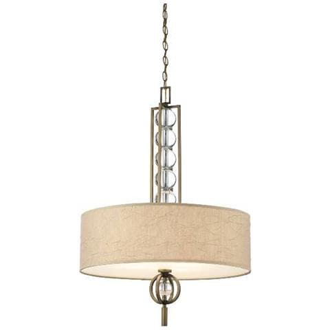 Sospensione A Soffitto A 3 Luci Bronzo, Beige, Attacco E27 - Foto 1