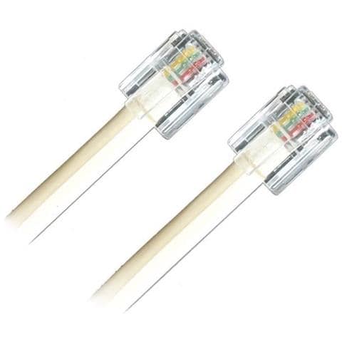 Cavo Adsl Rj11 - Maschio / Maschio - Bianco - 10m - Foto 1