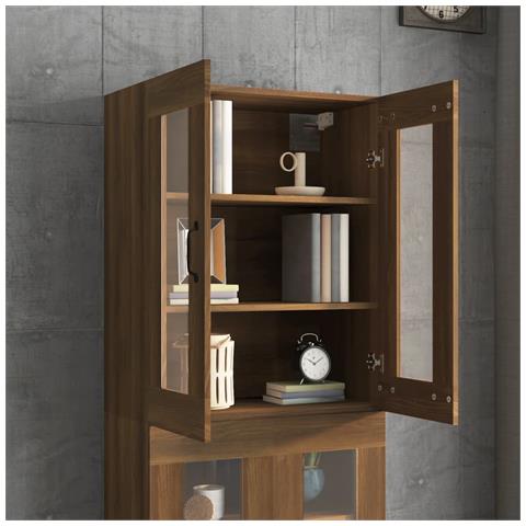 Armadietto Pensile A Parete Rovere Marrone 69,5x34x90 Cm - Foto 12