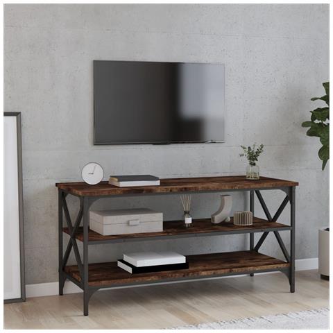 Mobile Tv Rovere Fumo 100x40x50 Cm In Legno Multistrato - Foto 7