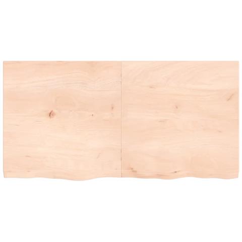 Piano Bagno 120x60x (2-4) cm in Legno Massello Non Trattato - Foto 2