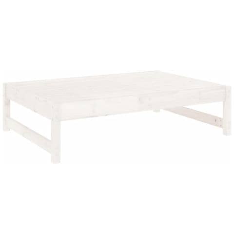 Poggiapiedi Da Giardino 120x80 Cm Legno Massello Di Pino Bianco - Foto 2