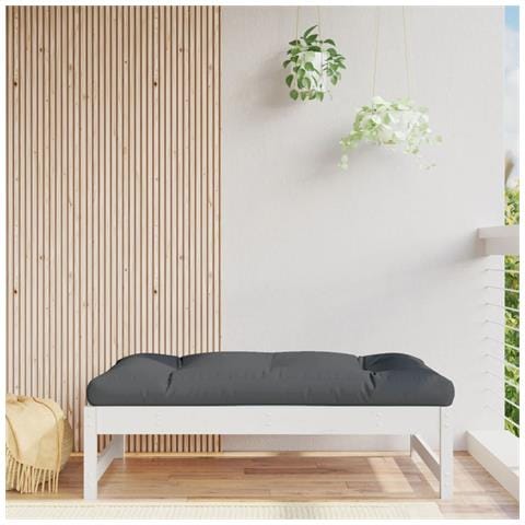 Poggiapiedi Da Giardino 120x80 Cm Legno Massello Di Pino Bianco - Foto 1