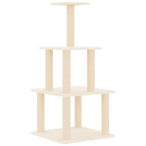 Albero Per Gatti Con Tiragraffi In Sisal Crema 111 Cm - Foto 1