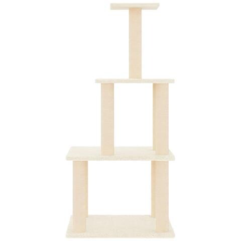 Albero Per Gatti Con Tiragraffi In Sisal Crema 111 Cm - Foto 2