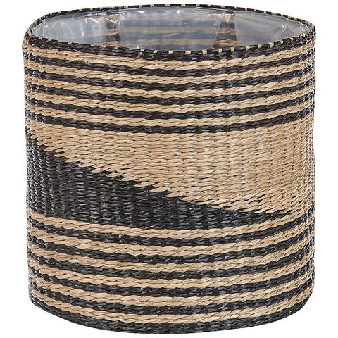 Set Di 3 Vasi Per Piante Rattail Vimini 32/29/27 Cm Nero - Foto 2