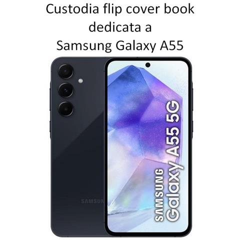 Custodia A Libro Book Cover Case Per Samsung Galaxy A55 5g Sm-a556 Navy-lime - Foto 2