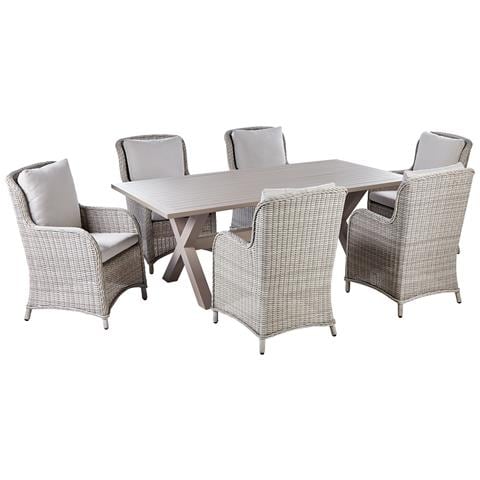 Set Da Giardino Rattan Sintetico Beige 6 Posti Cascais - Foto 2