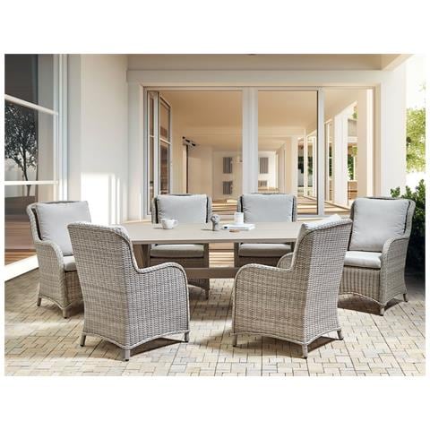 Set Da Giardino Rattan Sintetico Beige 6 Posti Cascais - Foto 1