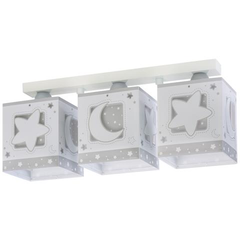 Plafoniera Per Bambini A 3 Luci Moonlight Luna E Stelle Grigio - Foto 2