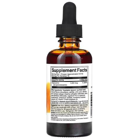 Vitamina B12 Cianocobalamina 1000 Mcg - Fragola 59 Ml Liquido Swanson Health Products - Foto 2