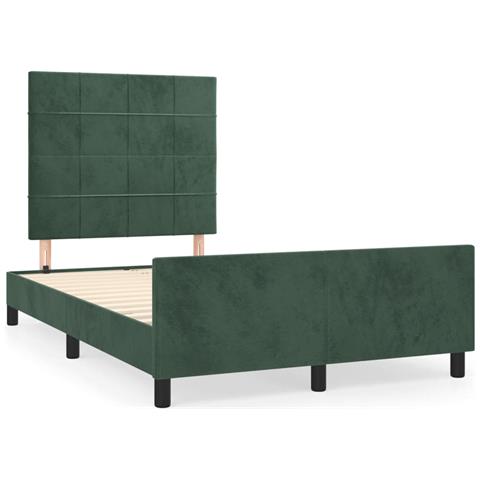 Giroletto Con Testiera Verde Scuro 120x190 Cm In Velluto - Foto 2
