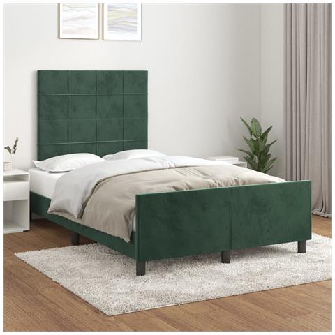 Giroletto Con Testiera Verde Scuro 120x190 Cm In Velluto - Foto 3